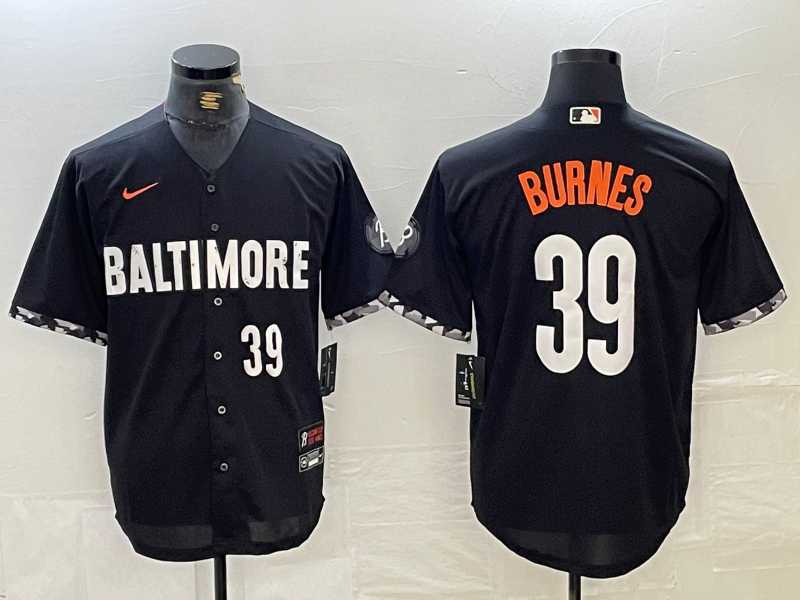 Mens Baltimore Orioles #39 Corbin Burnes Number Black 2023 City Connect Cool Base Stitched Jerseys->baltimore orioles->MLB Jersey